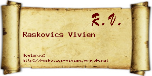 Raskovics Vivien névjegykártya